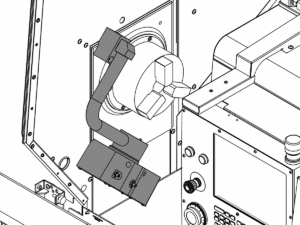 lathe tool setter probe mounted on the machine bed